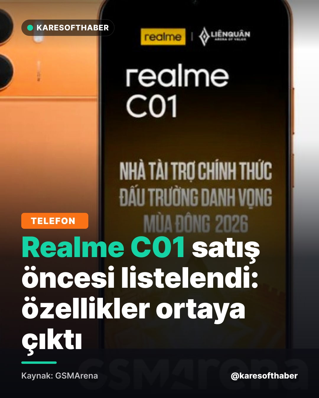Realme C01 satış öncesi listelendi: özellikler ortaya çıktı