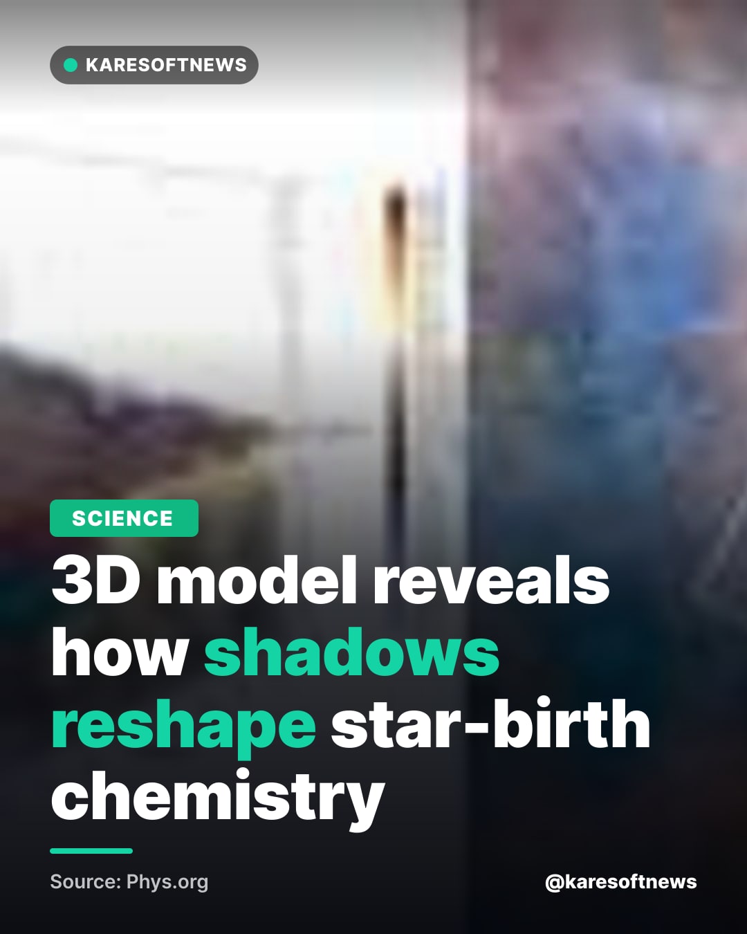 3D model reveals how shadows reshape star-birth chemistry