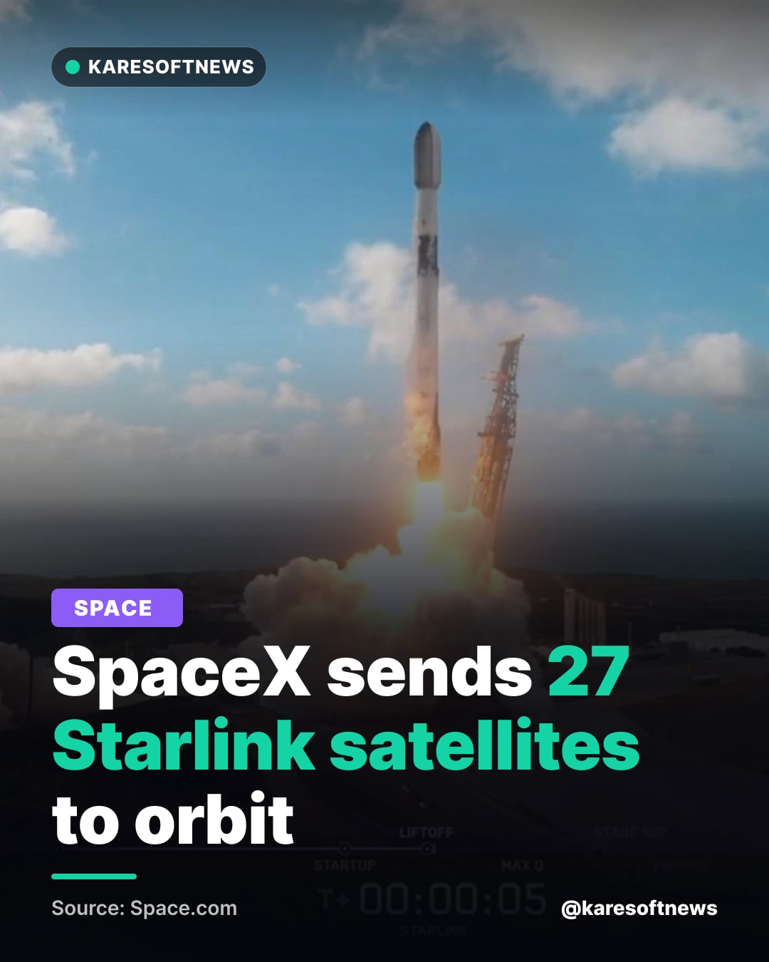 SpaceX sends 27 Starlink satellites to orbit