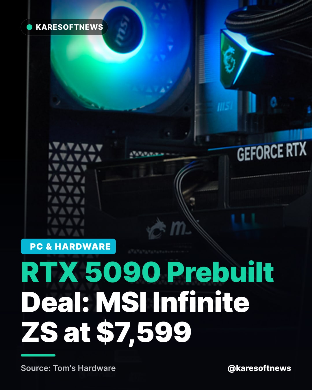 RTX 5090 Prebuilt Deal: MSI Infinite ZS at $7,599