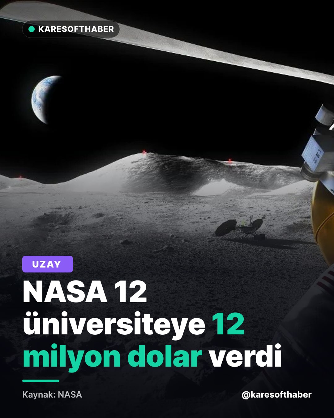 NASA 12 üniversiteye 12 milyon dolar verdi