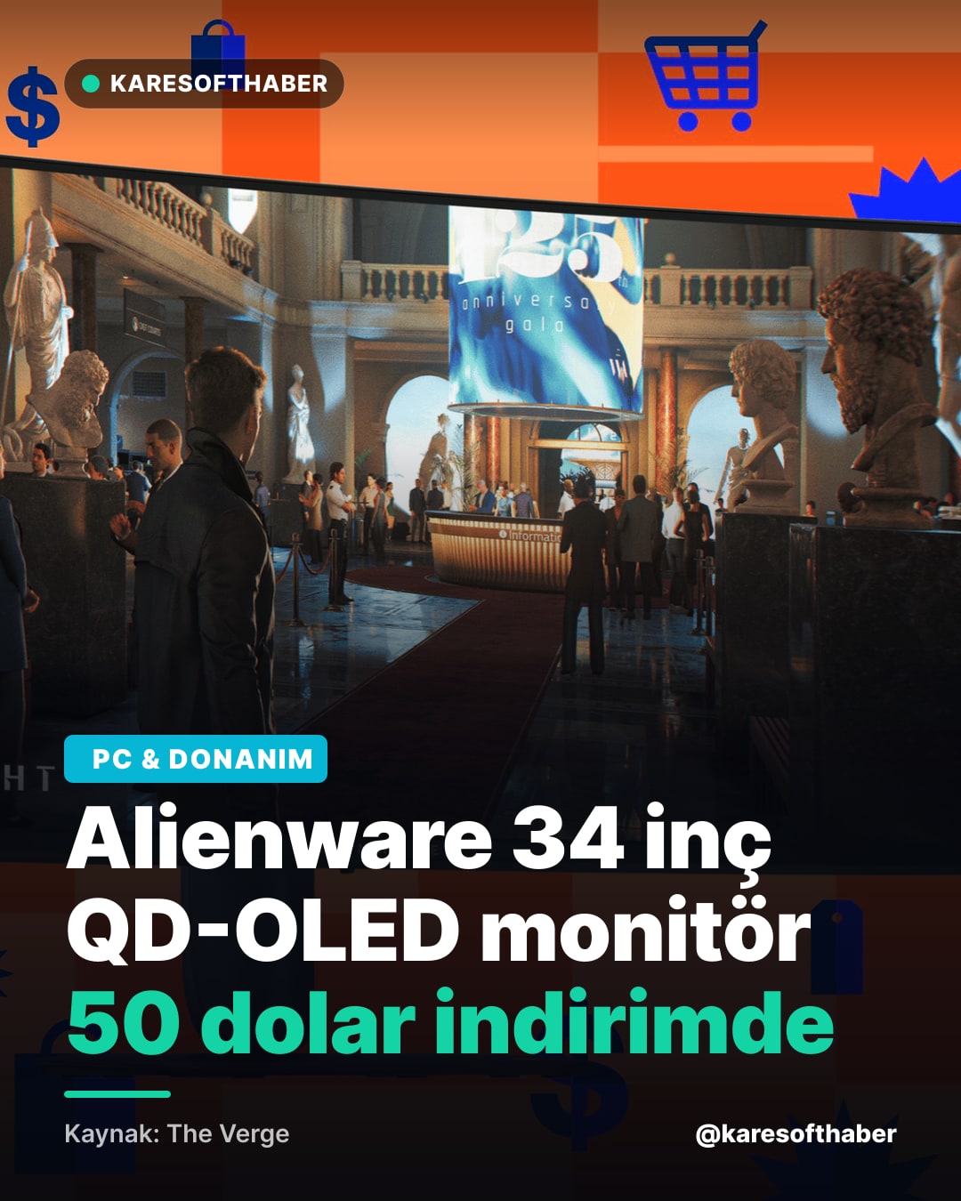 Alienware 34 inç QD-OLED monitör 50 dolar indirimde