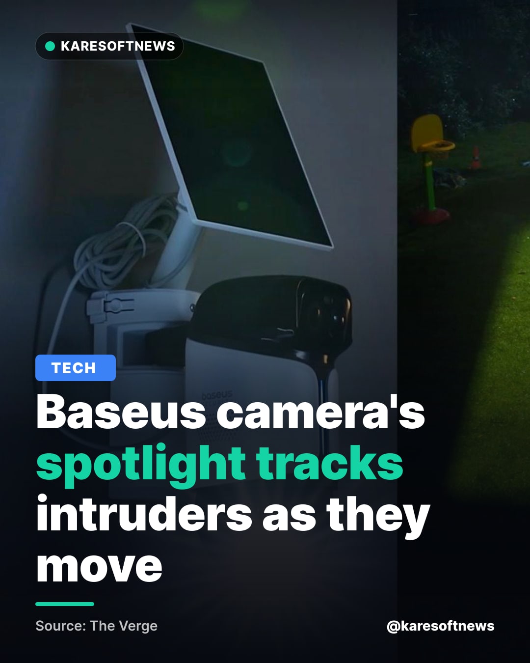 Baseus camera's spotlight tracks intruders as they move