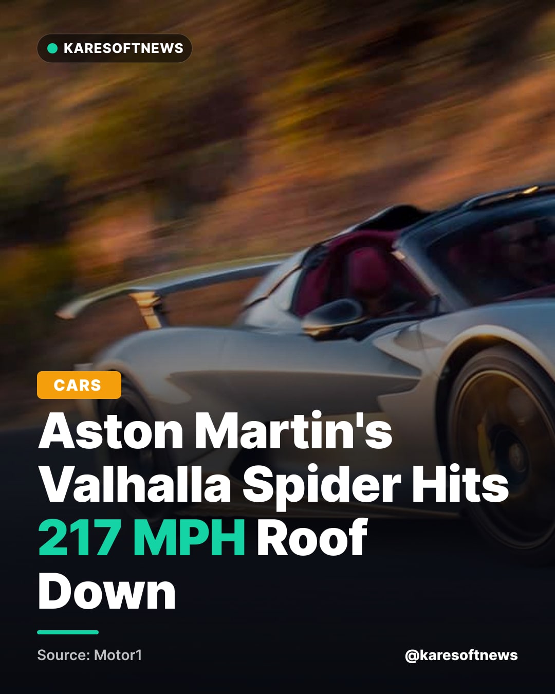 Aston Martin's Valhalla Spider Hits 217 MPH Roof Down