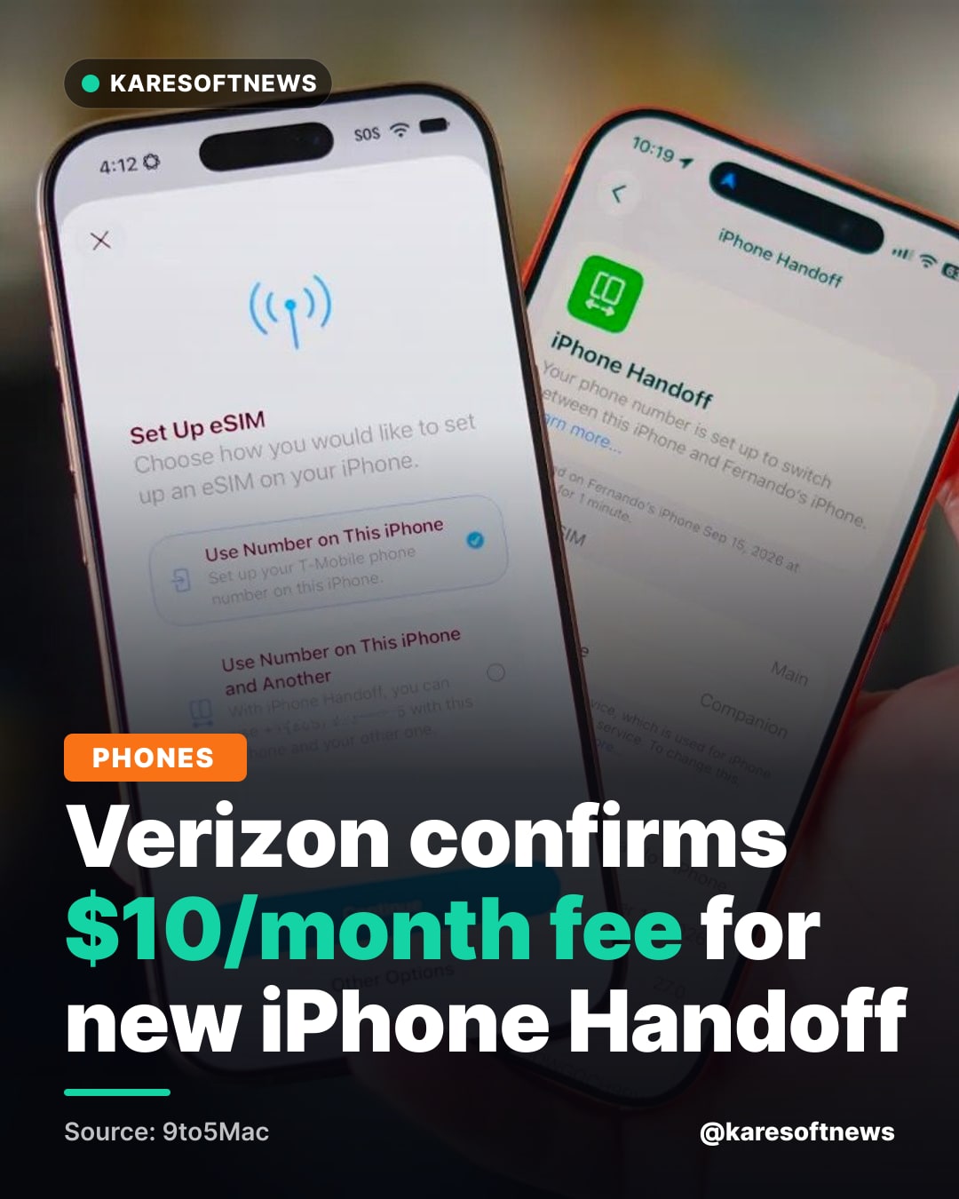 Verizon confirms $10/month fee for new iPhone Handoff