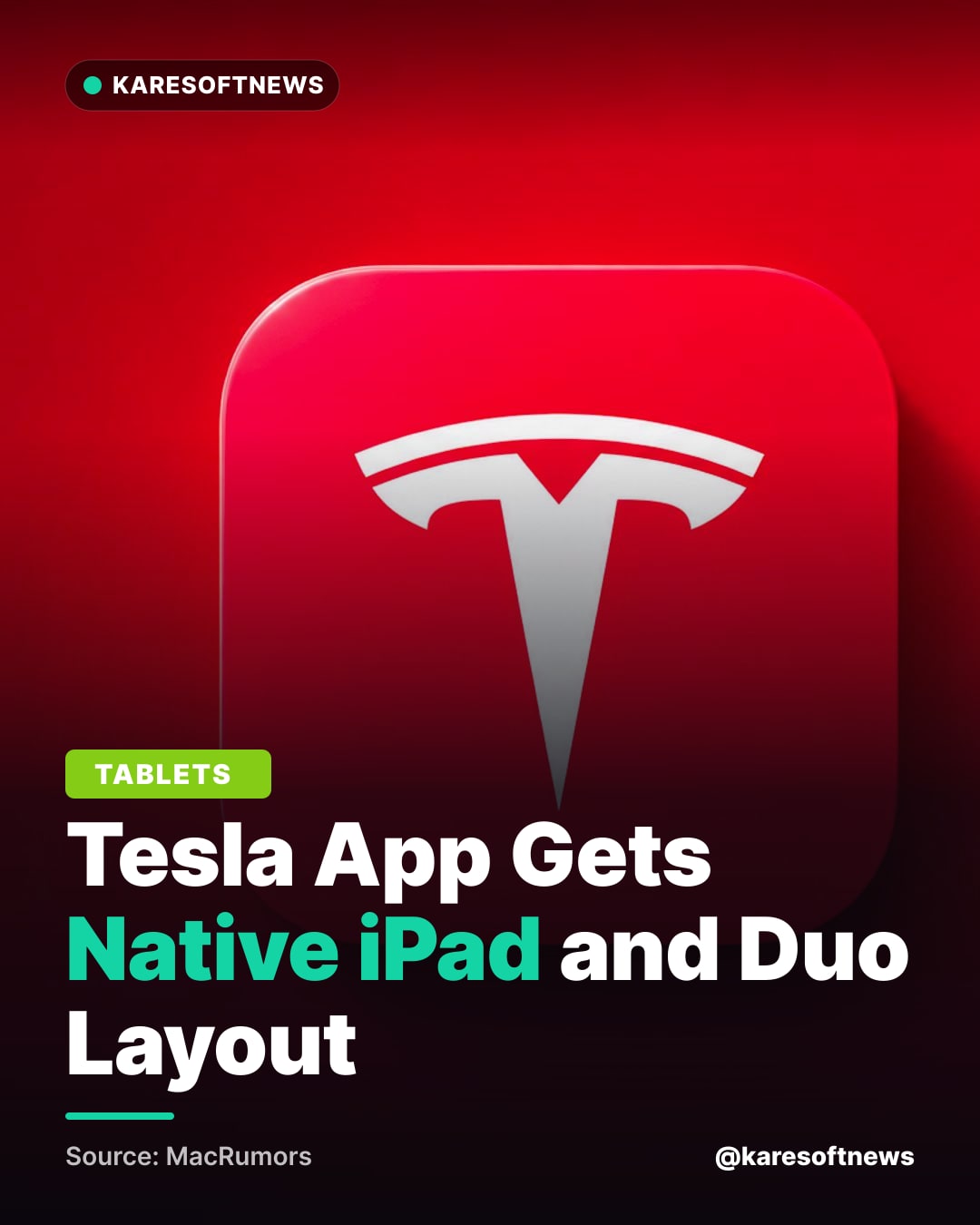 Tesla App Gets Native iPad and Duo Layout