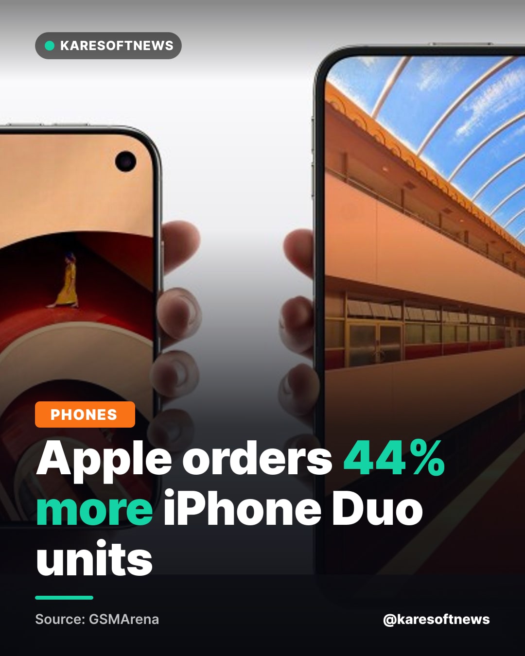 Apple orders 44% more iPhone Duo units