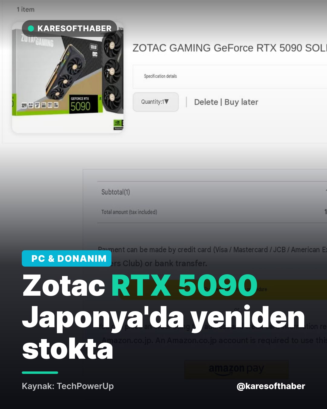 Zotac RTX 5090 Japonya'da yeniden stokta