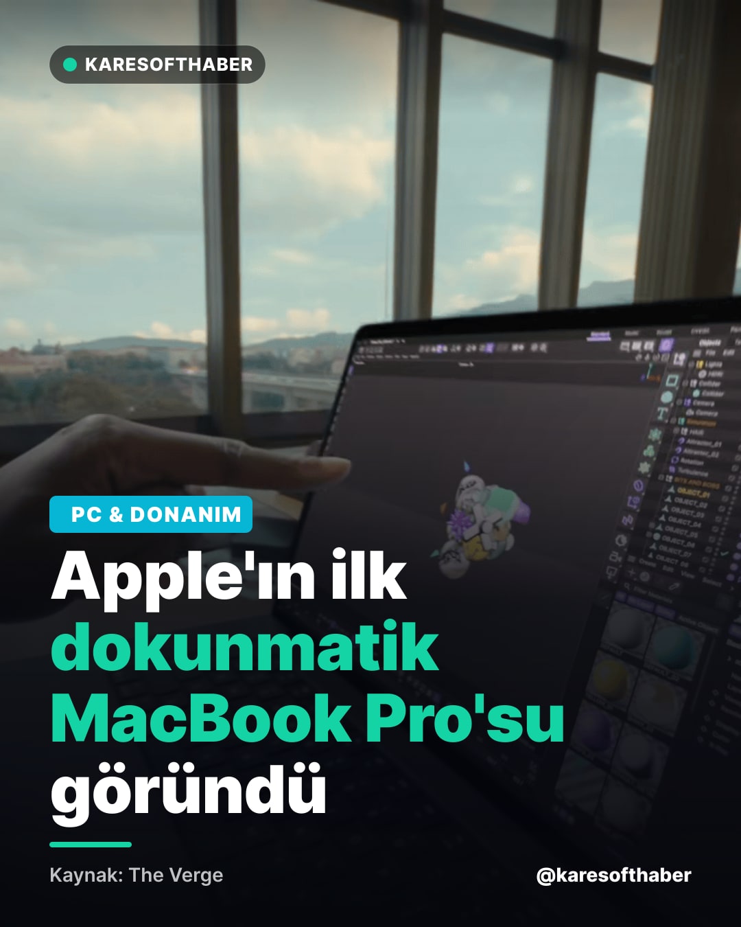 Apple'ın ilk dokunmatik MacBook Pro'su göründü