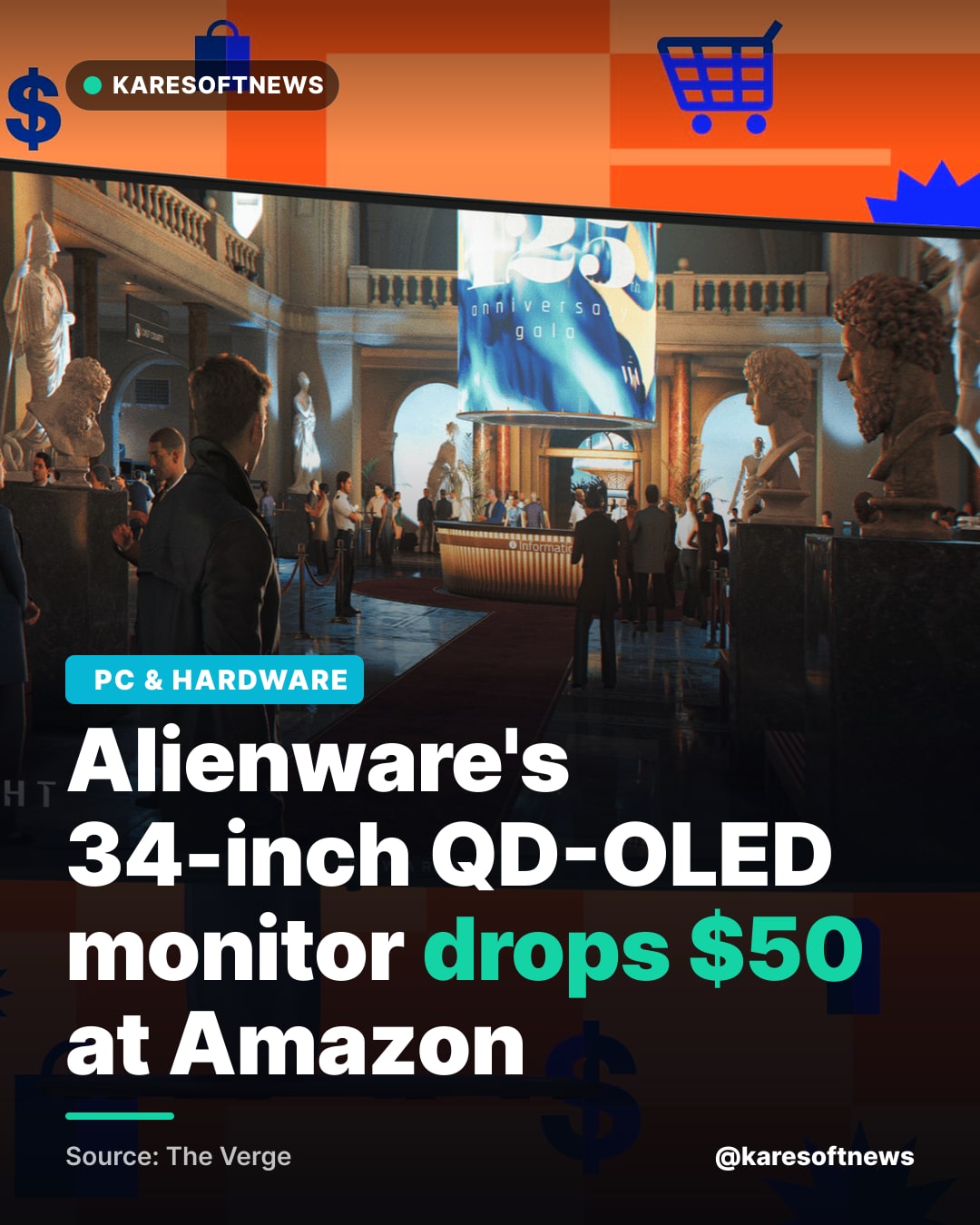 Alienware's 34-inch QD-OLED monitor drops $50 at Amazon