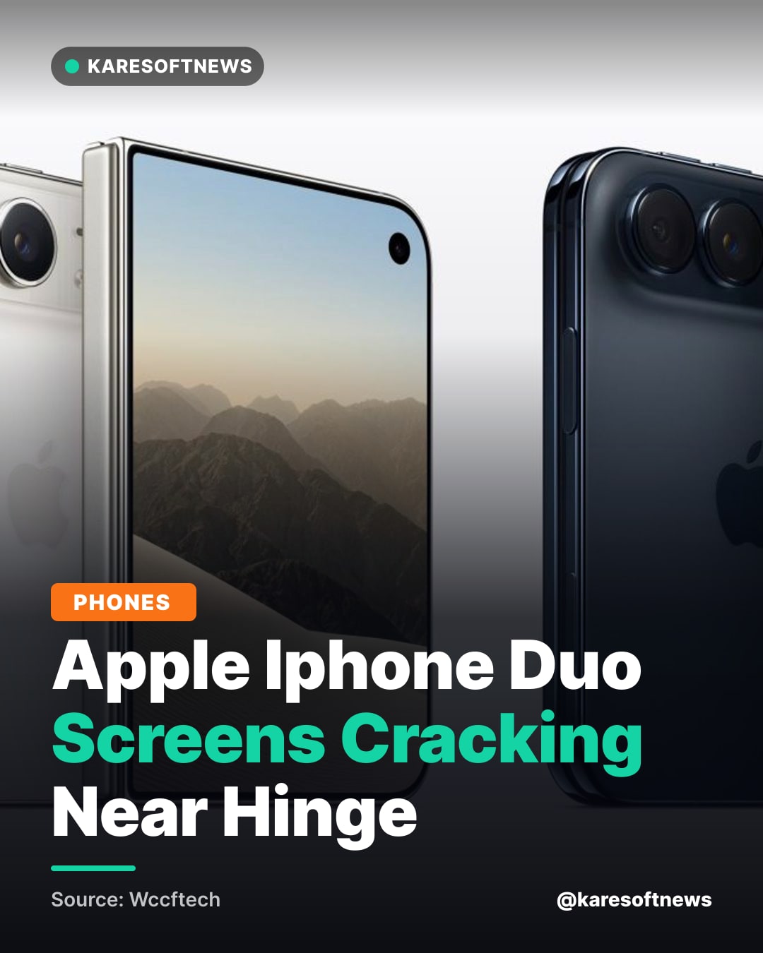 Apple Iphone Duo Screens Cracking Near Hinge
