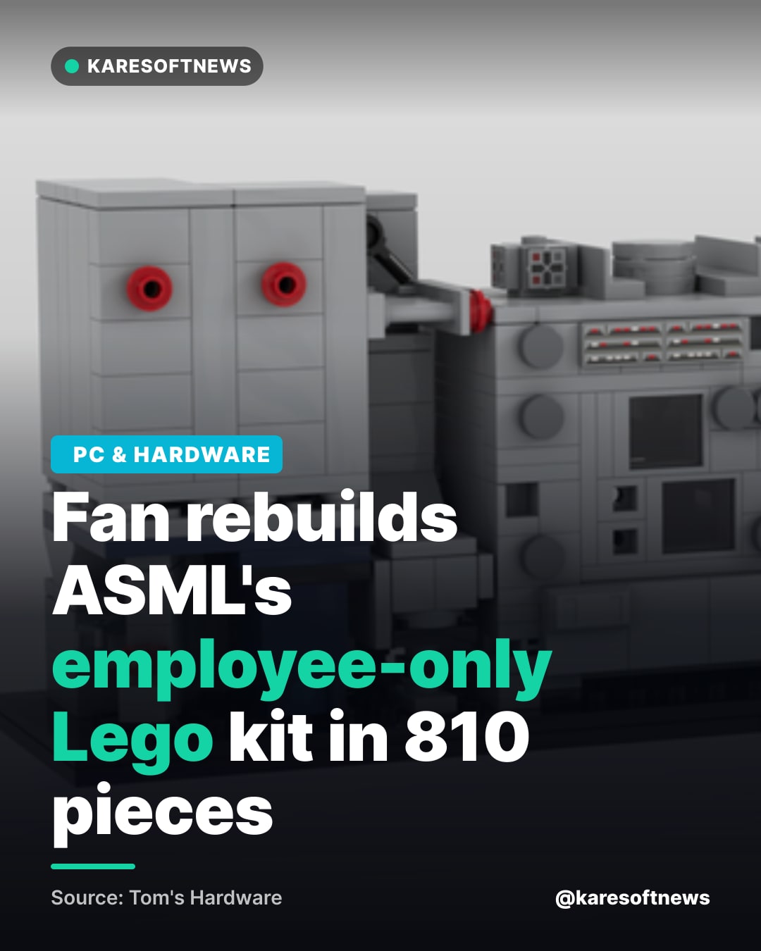 Fan rebuilds ASML's employee-only Lego kit in 810 pieces