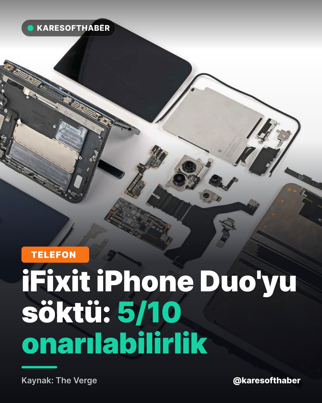 iFixit iPhone Duo'yu söktü: 5/10 onarılabilirlik