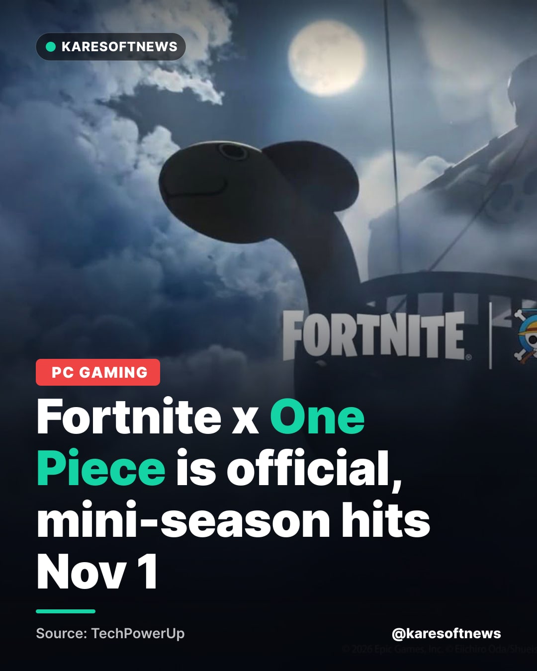 Fortnite x One Piece is official, mini-season hits Nov 1