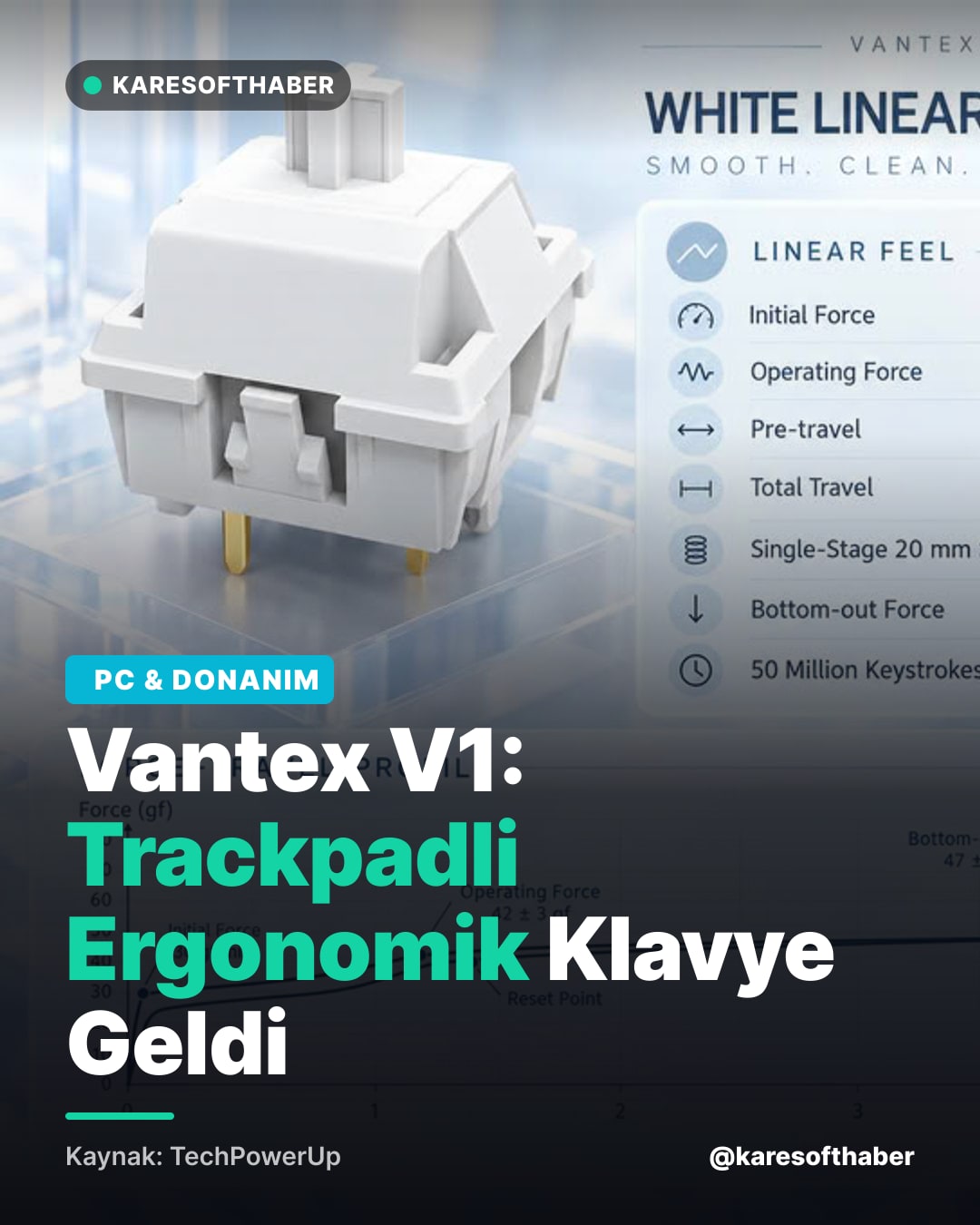 Vantex V1: Trackpadli Ergonomik Klavye Geldi