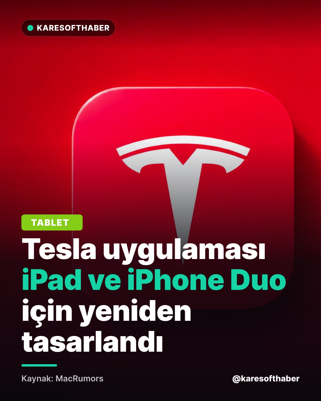 Tesla uygulaması iPad ve iPhone Duo için yeniden tasarlandı