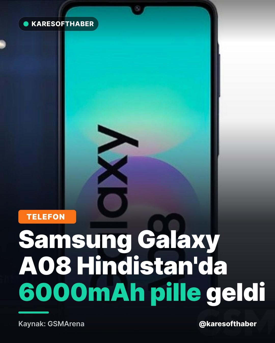 Samsung Galaxy A08 Hindistan'da 6000mAh pille geldi