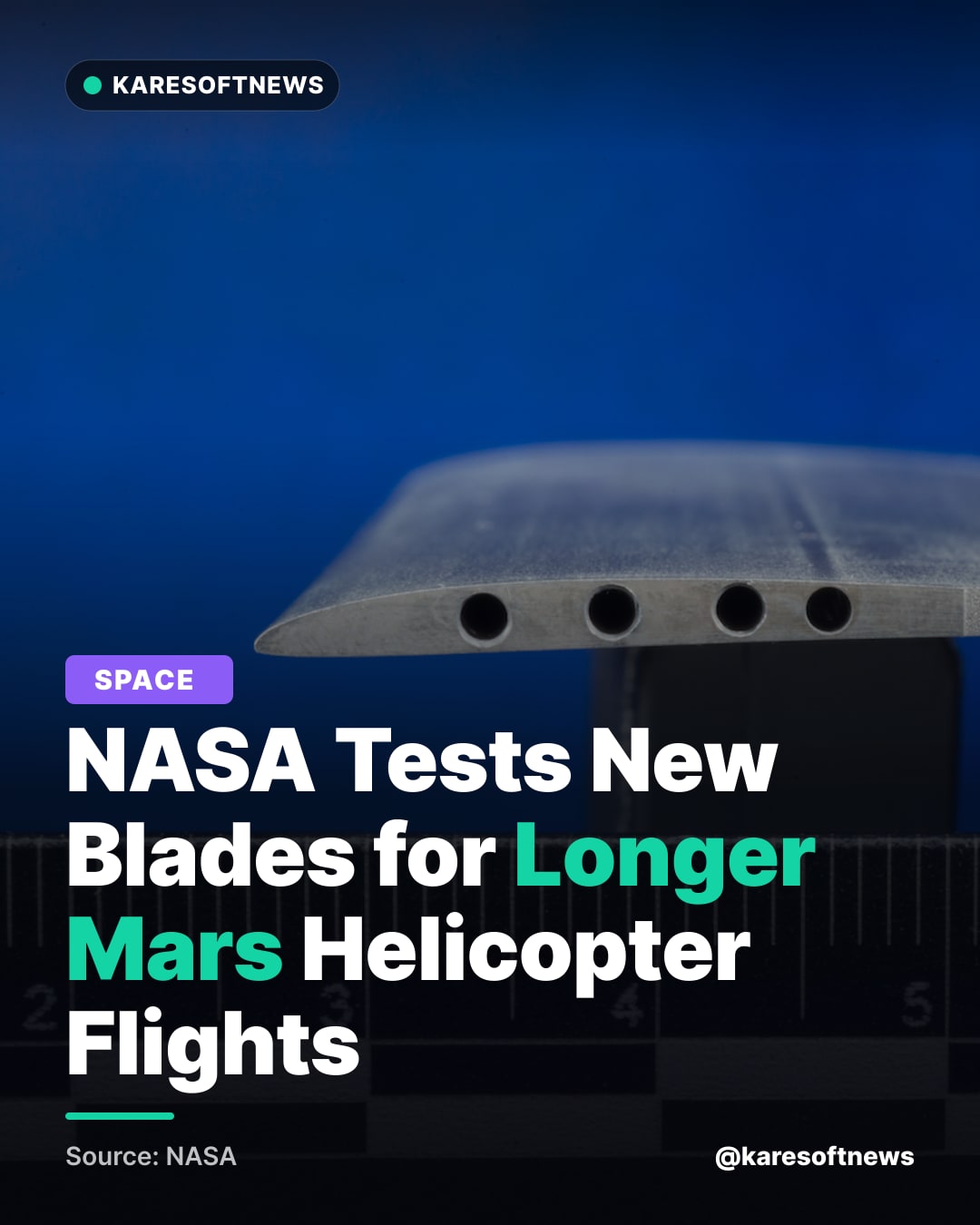 NASA Tests New Blades for Longer Mars Helicopter Flights
