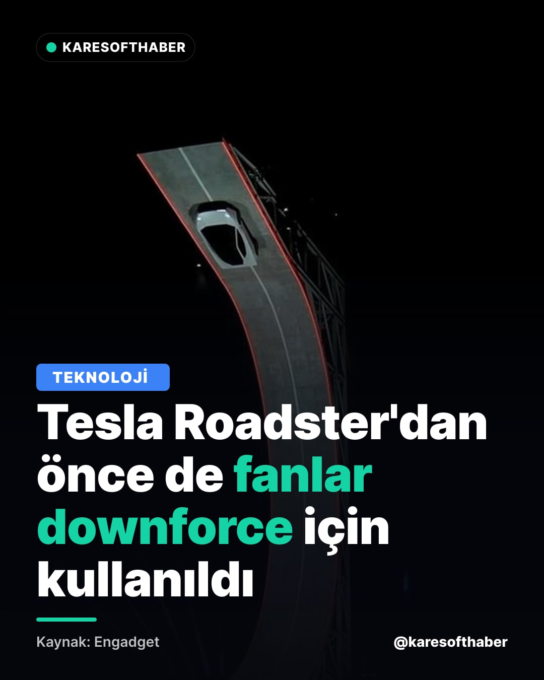 Tesla Roadster'dan önce de fanlar downforce için kullanıldı