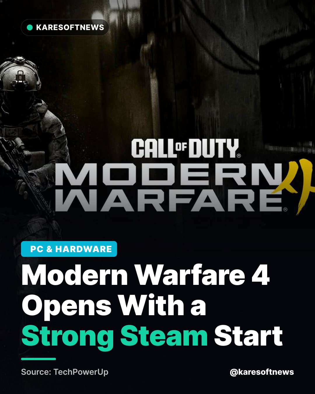 Modern Warfare 4 Opens With a Strong Steam Start