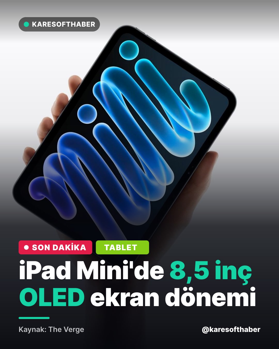iPad Mini'de 8,5 inç OLED ekran dönemi