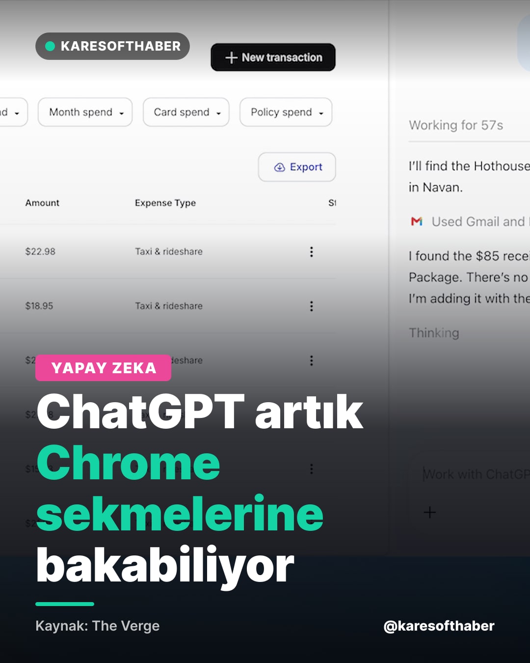ChatGPT artık Chrome sekmelerine bakabiliyor