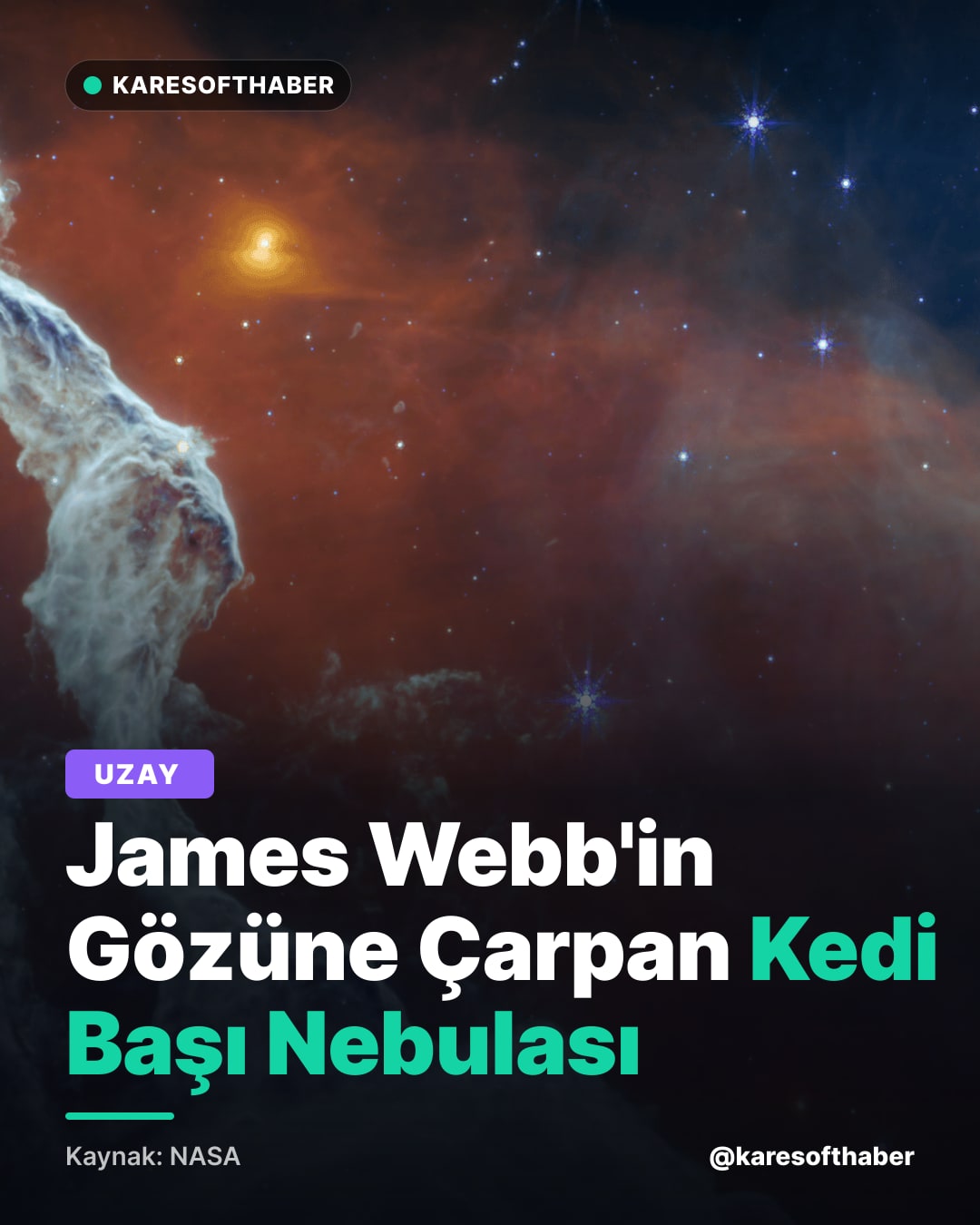 James Webb'in Gözüne Çarpan Kedi Başı Nebulası