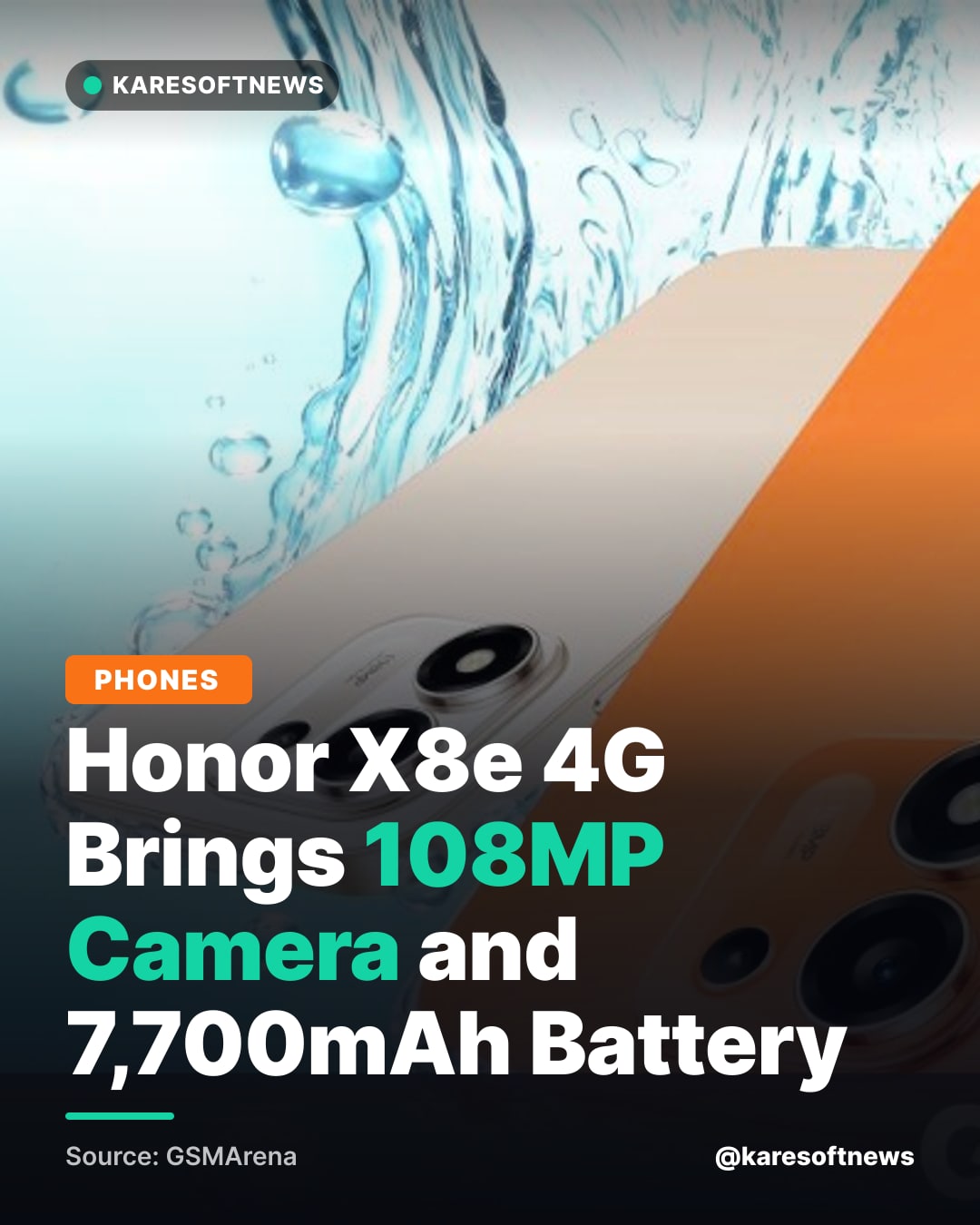 Honor X8e 4G Brings 108MP Camera and 7,700mAh Battery