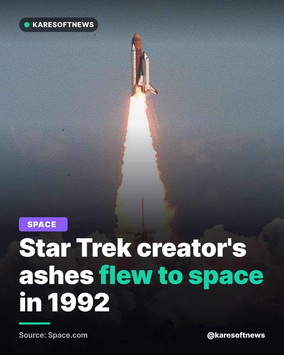 Star Trek creator's ashes flew to space in 1992