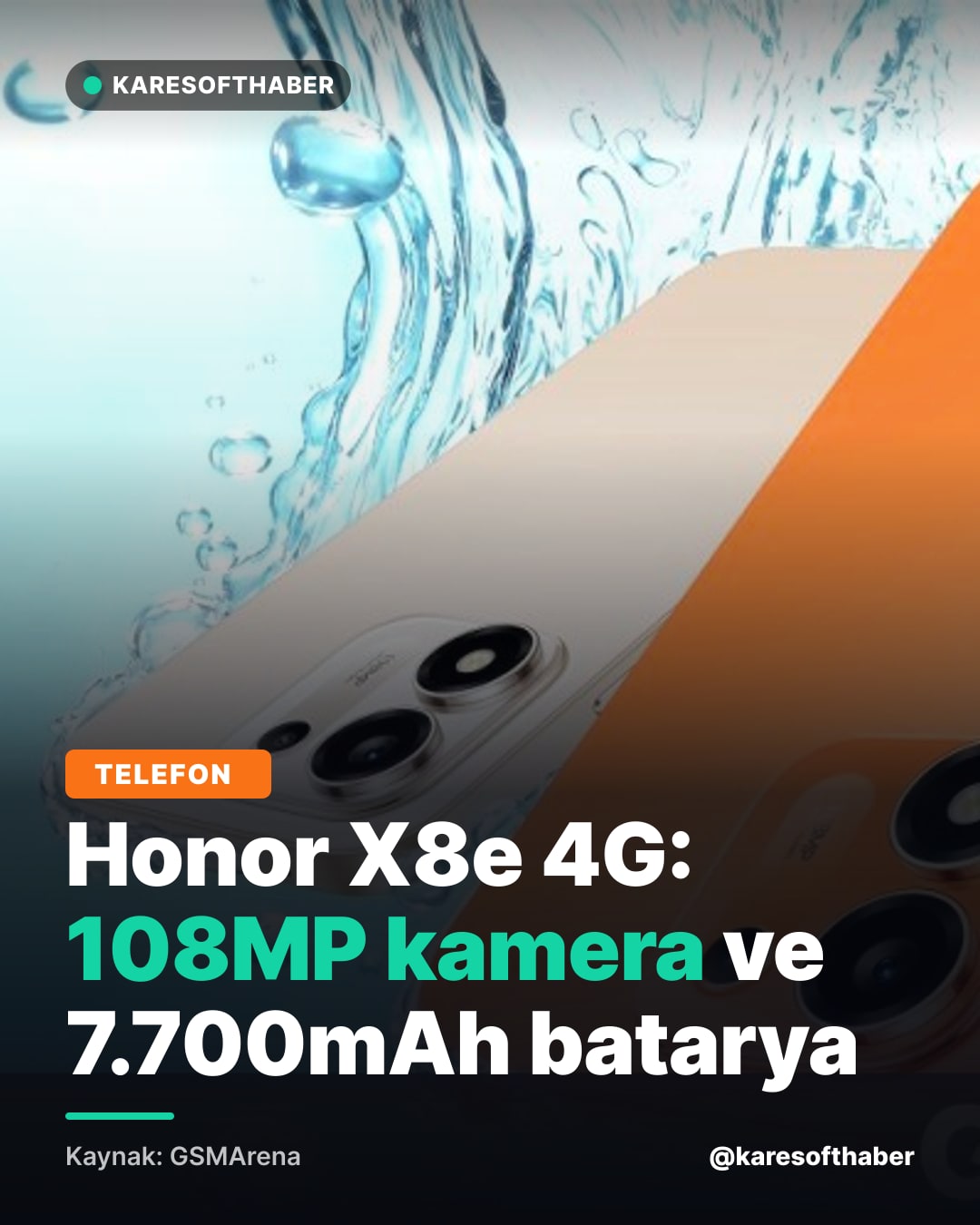 Honor X8e 4G: 108MP kamera ve 7.700mAh batarya