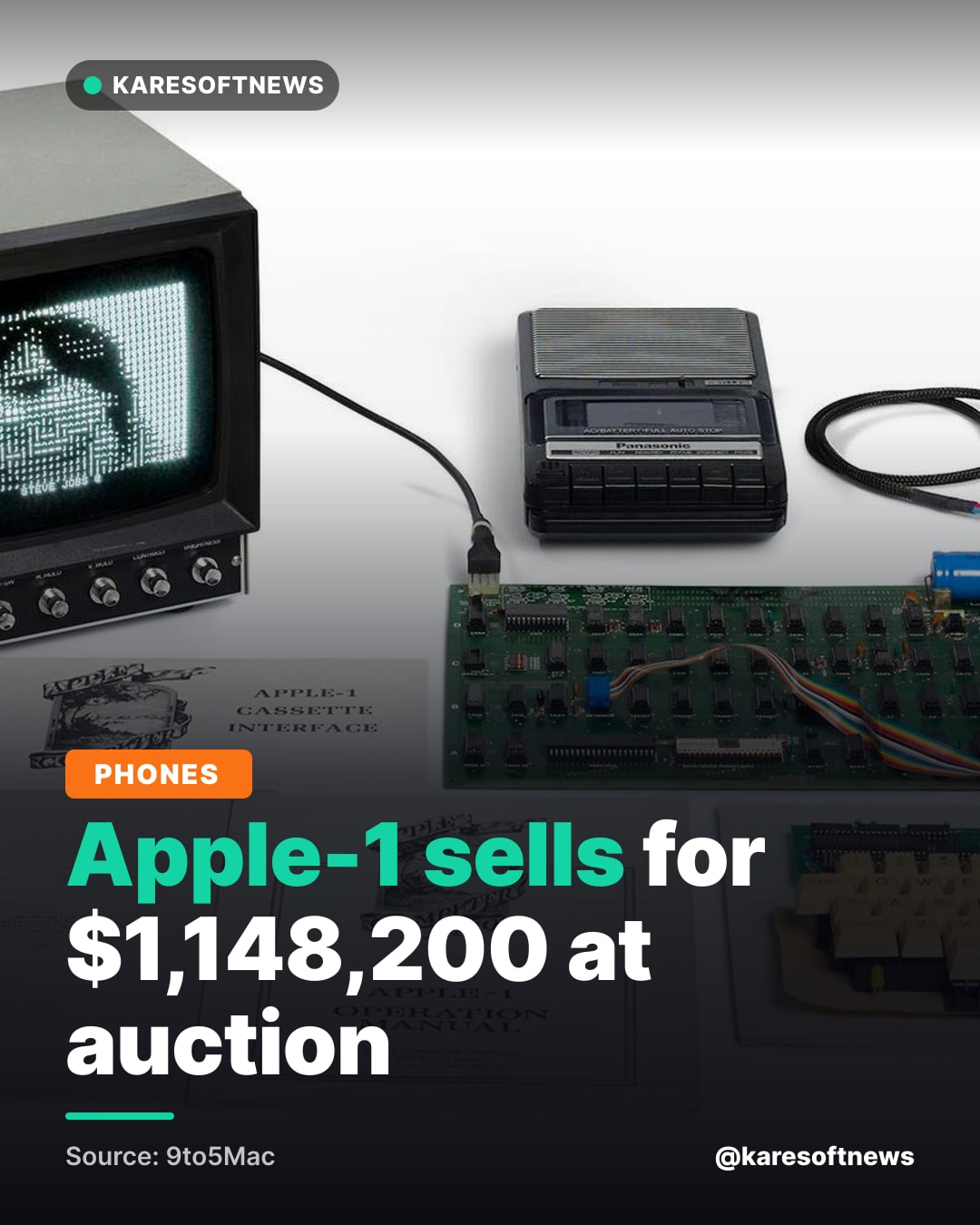 Apple-1 sells for $1,148,200 at auction