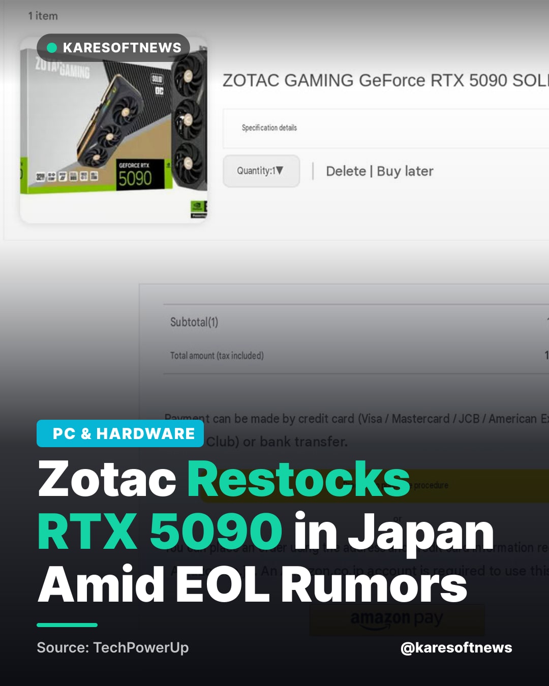 Zotac Restocks RTX 5090 in Japan Amid EOL Rumors