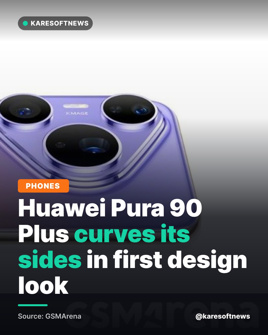 Huawei Pura 90 Plus curves its sides in first design look