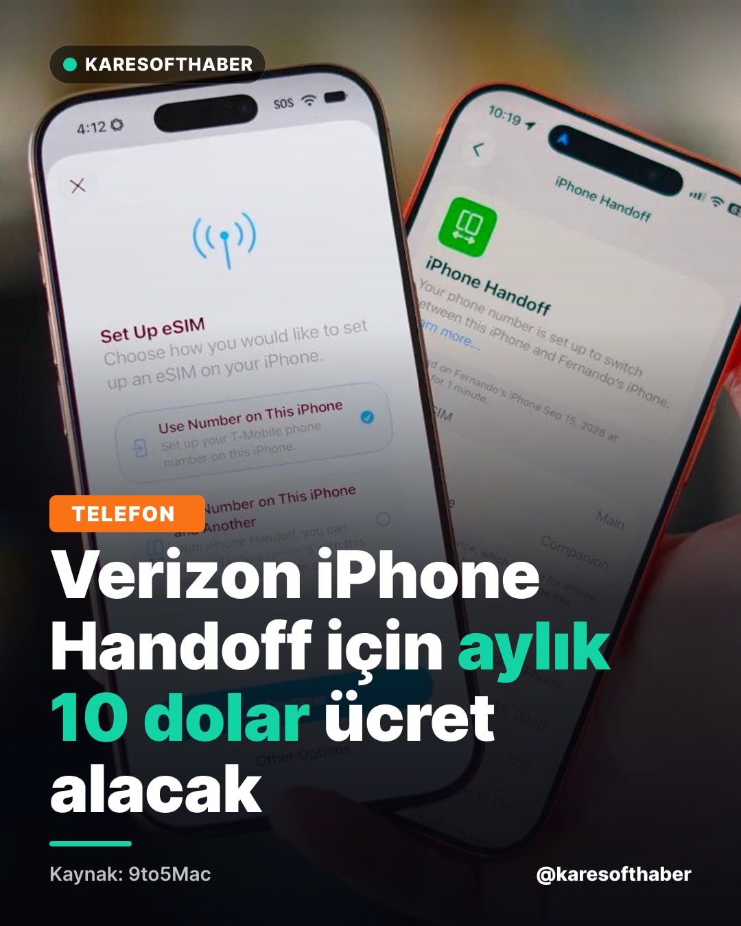 Verizon iPhone Handoff için aylık 10 dolar ücret alacak