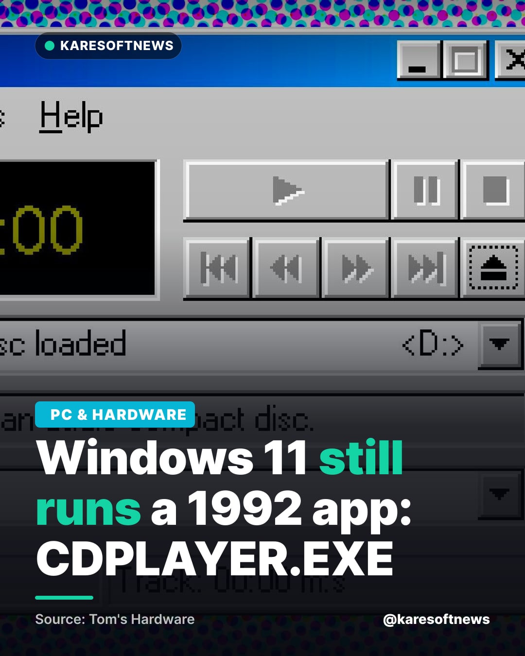 Windows 11 still runs a 1992 app: CDPLAYER.EXE