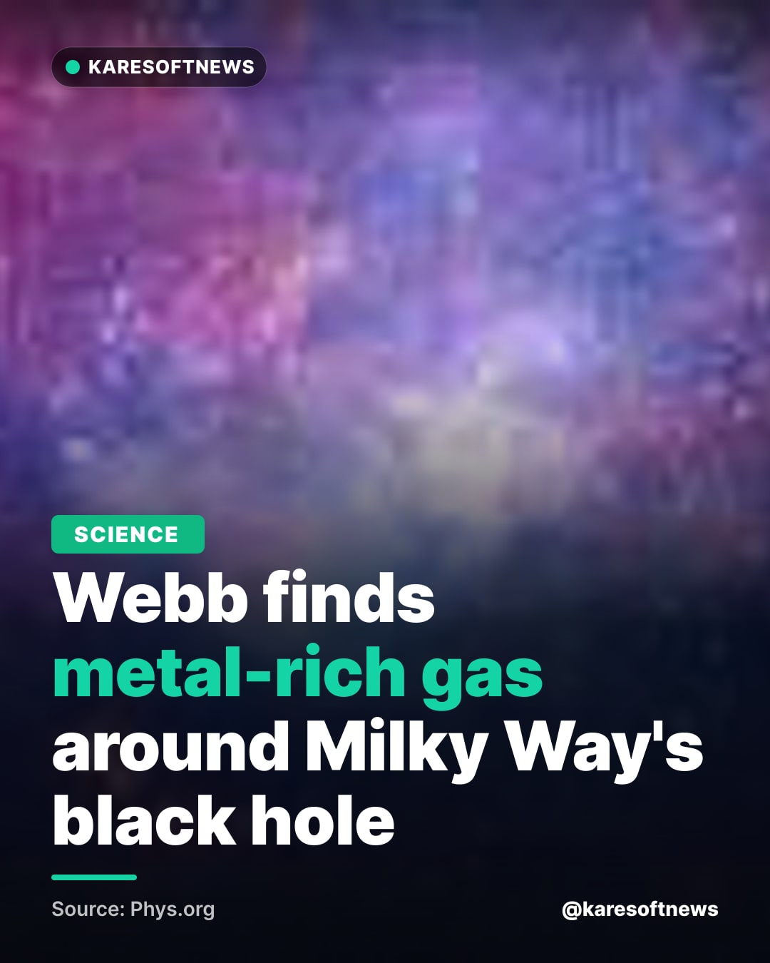 Webb finds metal-rich gas around Milky Way's black hole