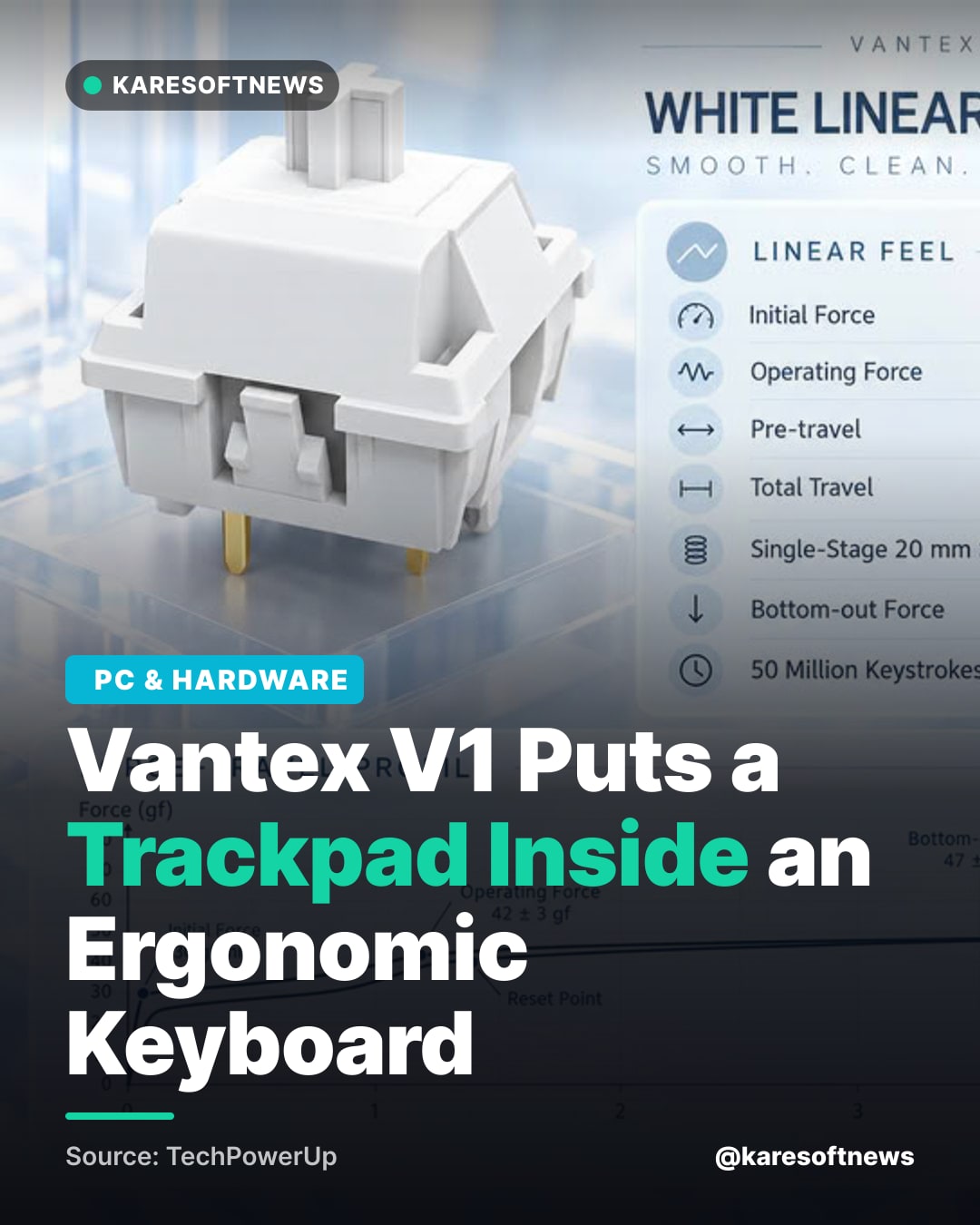 Vantex V1 Puts a Trackpad Inside an Ergonomic Keyboard