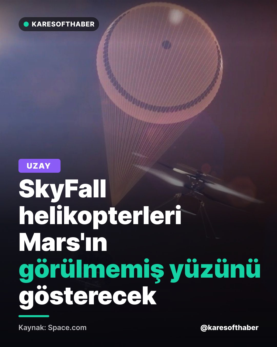 SkyFall helikopterleri Mars'ın görülmemiş yüzünü gösterecek