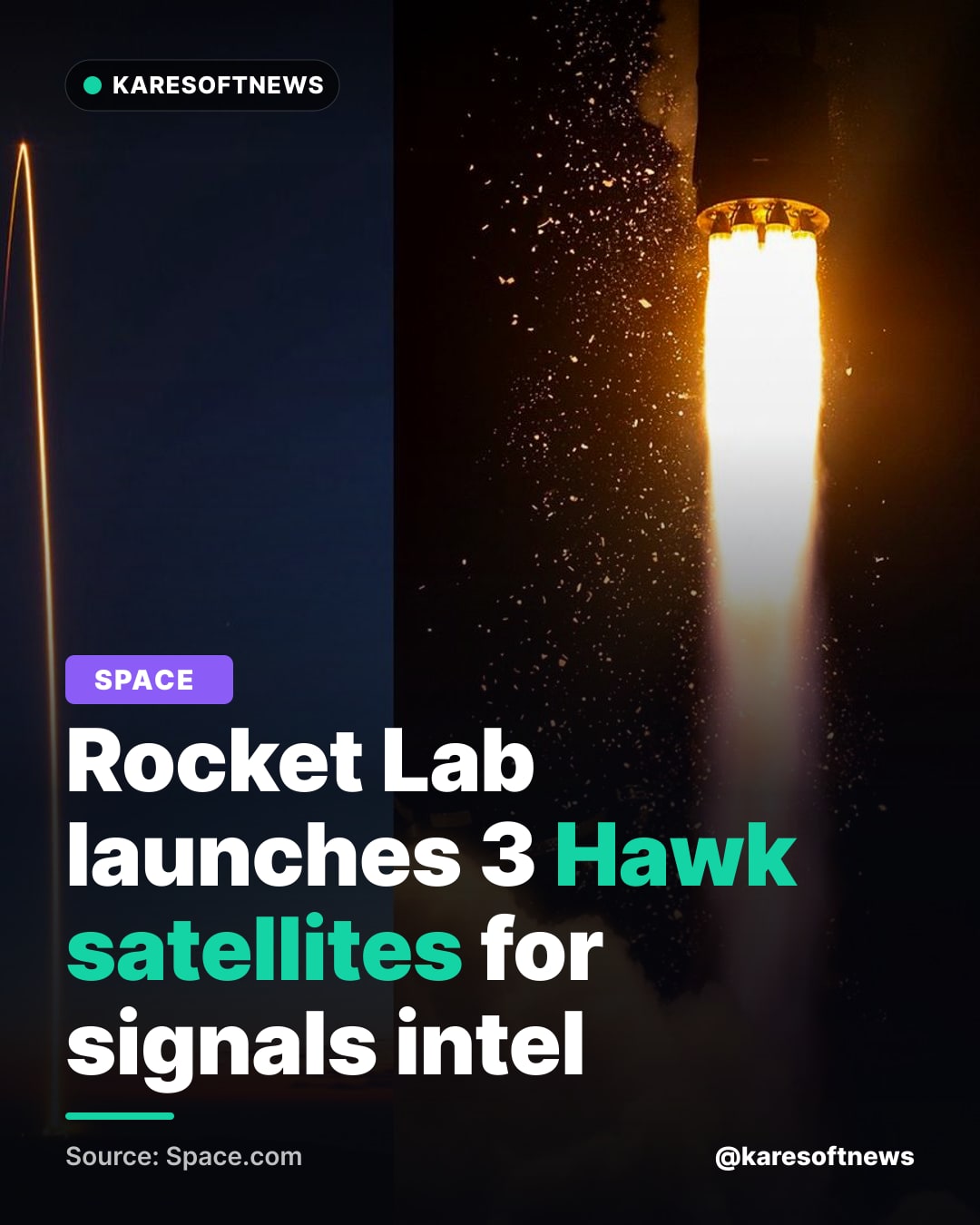 Rocket Lab launches 3 Hawk satellites for signals intel